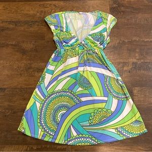 Trina Turk 60’s Pucci Vibes Stretchy Mini Sun Dress Cover Up Sz L